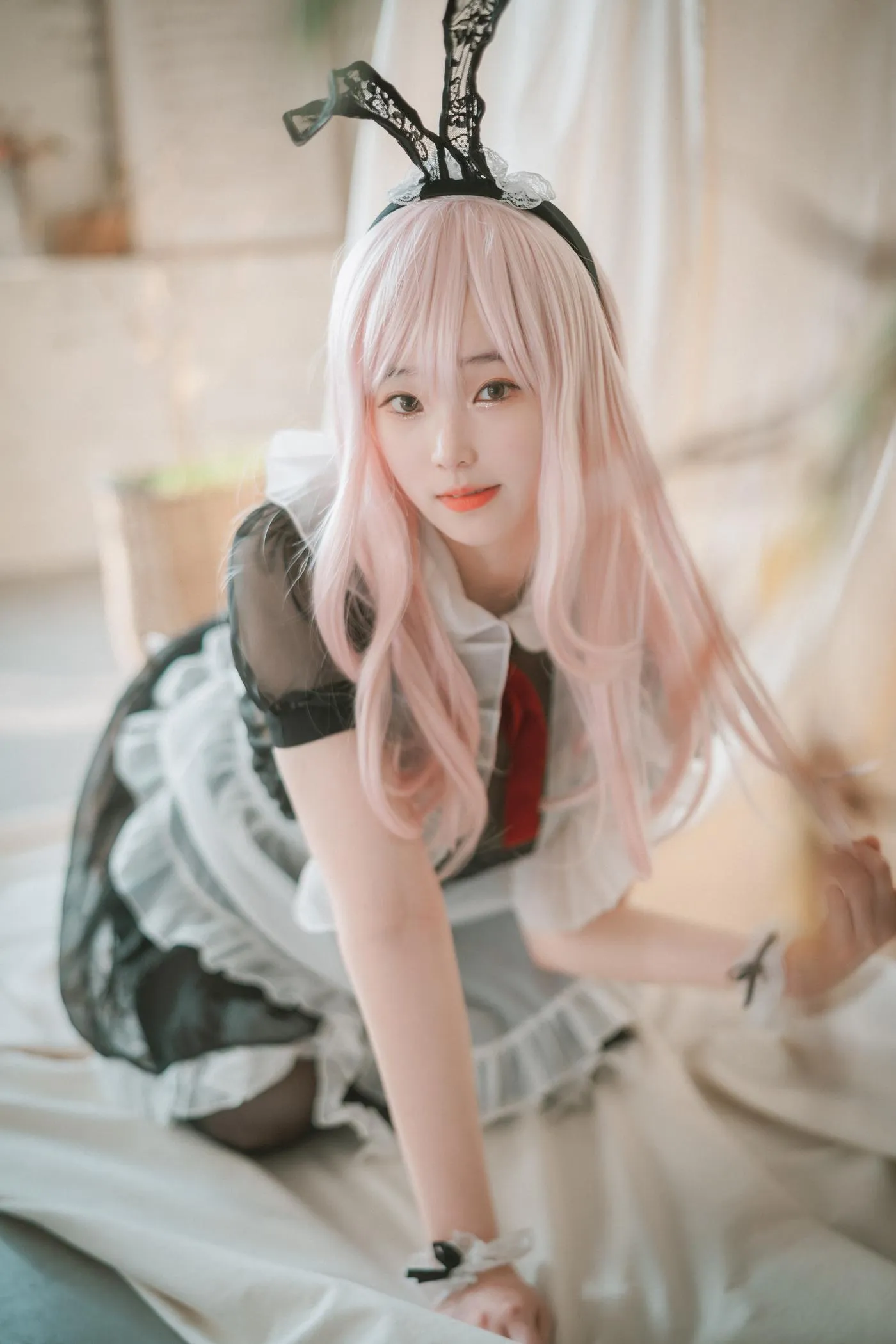 Bambi밤비 – NO.65 [DJAWA] Sheer Bunny Maid [51P]插图3